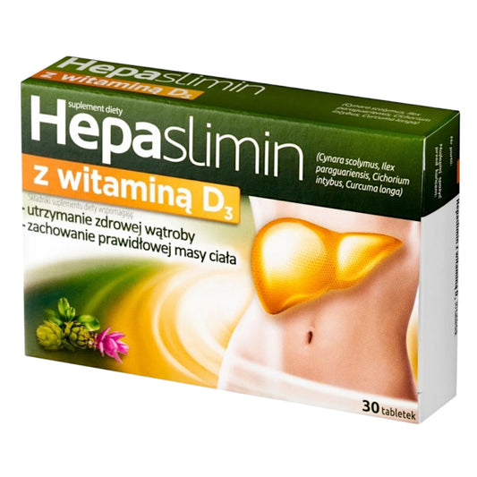 Hepaslimin with Vitamin D3 30 Tablets