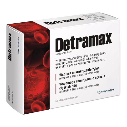 Detramax 60 front – Detramax supplement for vein health and heavy legs support