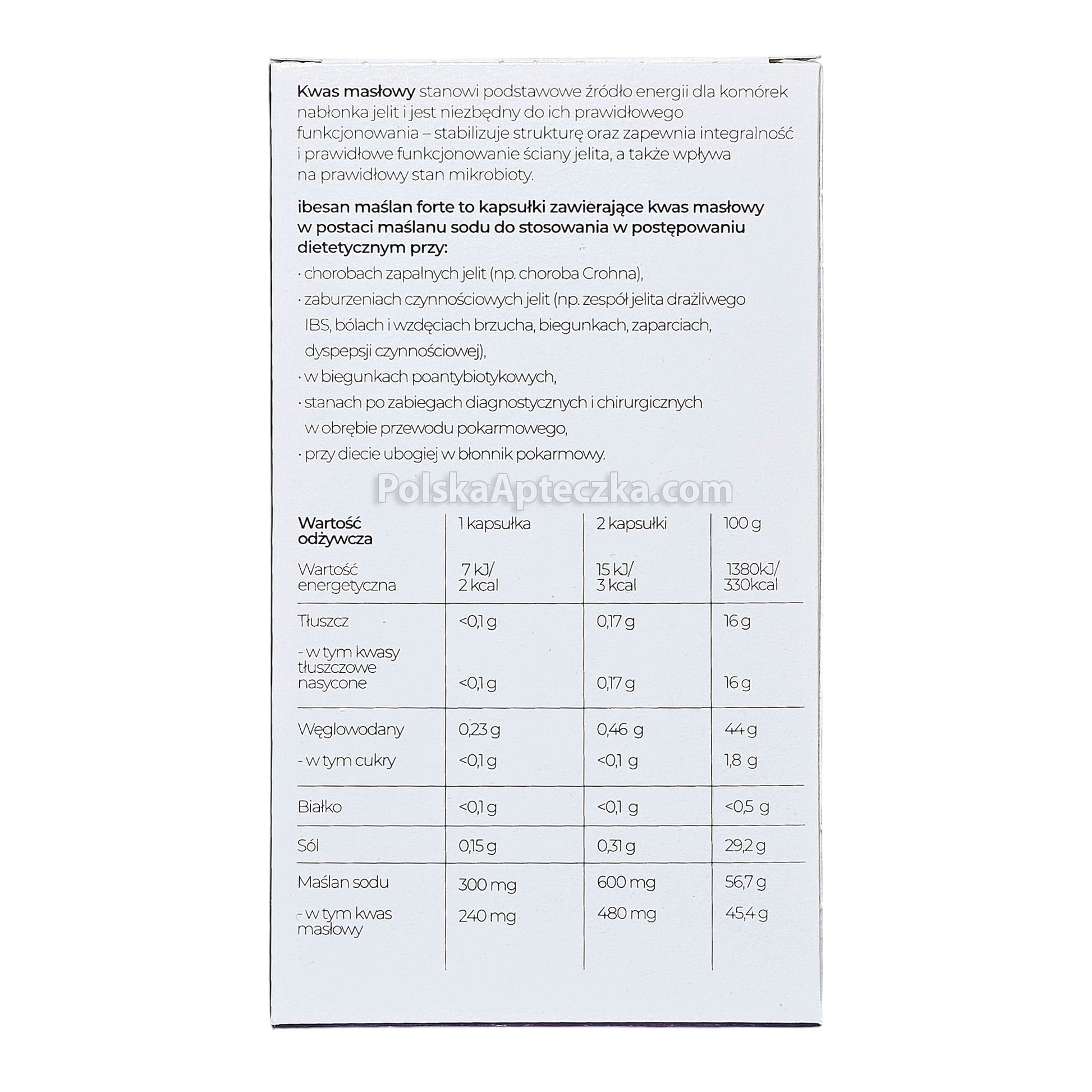 Ibesan Sodium Butyrate 600mg Forte, 60 Capsules