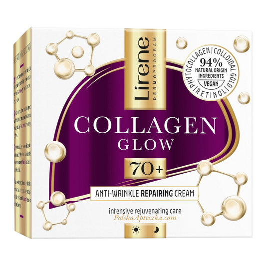 Lirene, Collagen Glow 70+ Ant-wrinkle repairing cream 50g