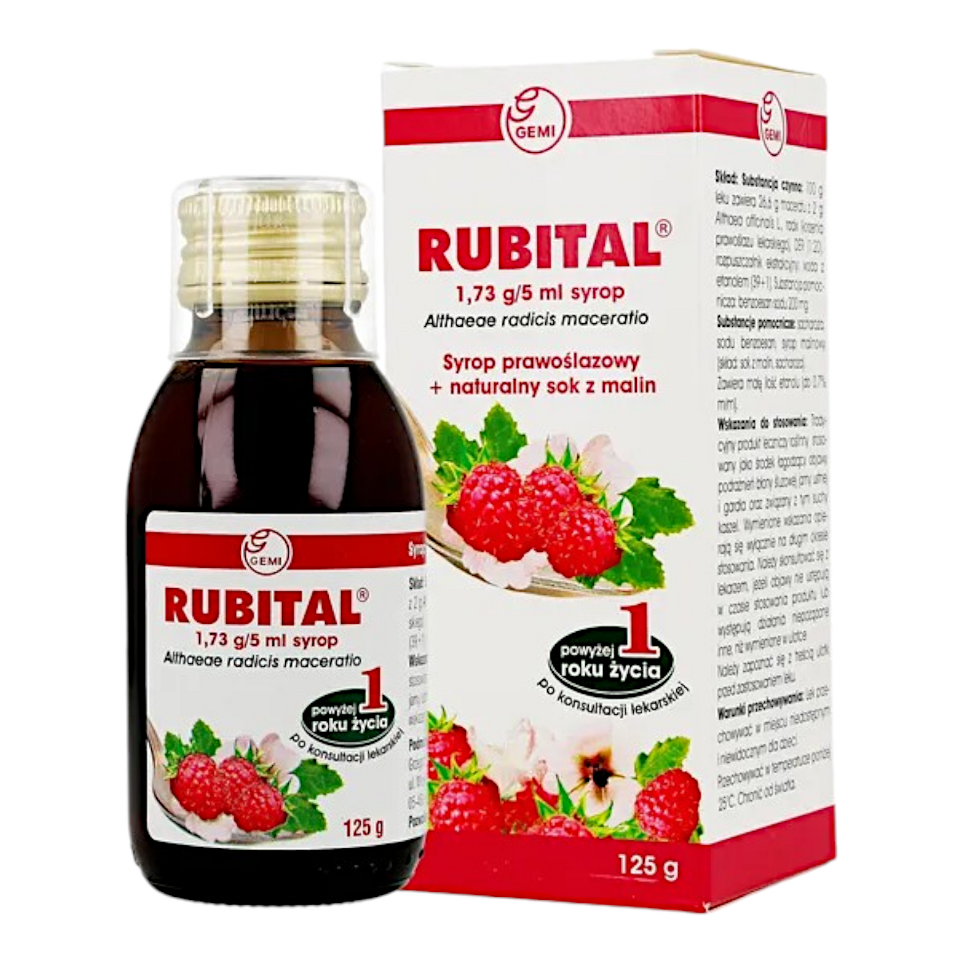 Rubital Malina syrop prawoślazowy 125g