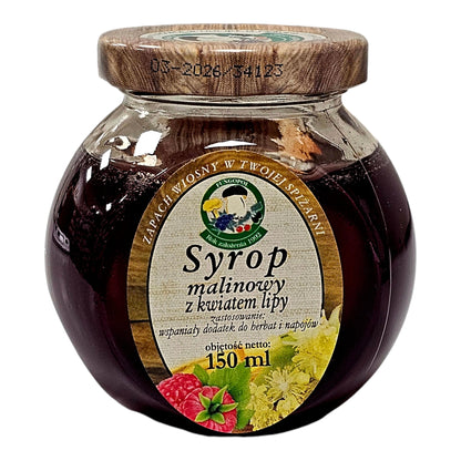 Syrop malinowy z kwiatem lipy 150ml (Raspberry Syrup with Linden Flower)