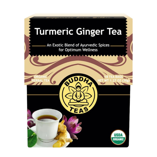 Buddha Teas Organic Turmeric Ginger Tea, 18 Bleach-Free Tea Bags