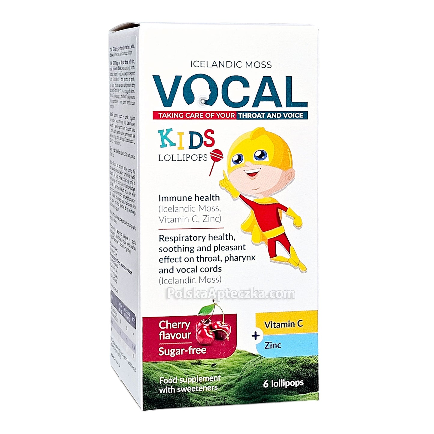 Vocal Kids Lollipops, Cherry Flavor, 6 Pieces