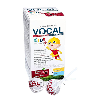 Vocal Kids Lollipops, Cherry Flavor, 6 Pieces