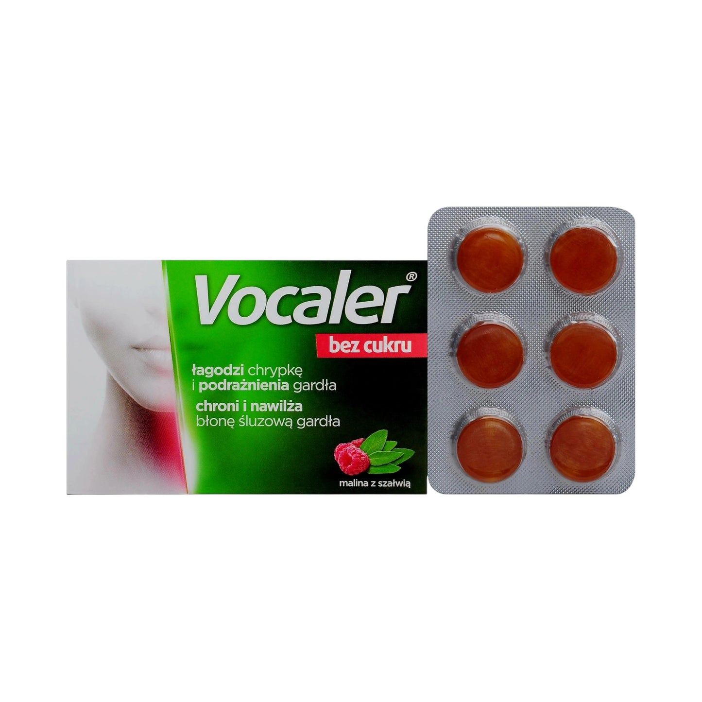 Vocaler Sugar-Free Raspberry with Sage Lozenges, 12 Tablets