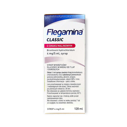 Flegamina Classic syrop o smaku Malinowym, 120ml, Teva