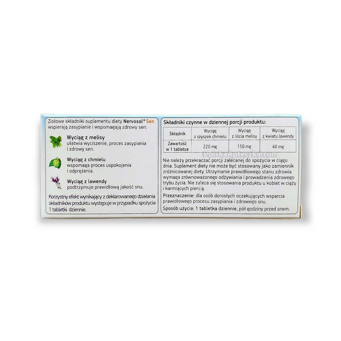 Nervosol Sen 20 tabletek, Herbapol – Apteczka | Proton Nutrition