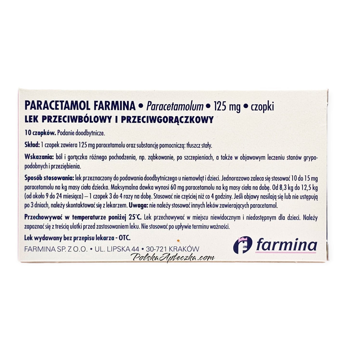 Paracetamol czopki 125mg 10 czopków